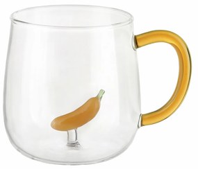 Mug in vetro borosilicato 380 ml banana