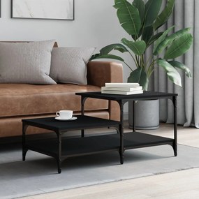 Tavolino Da Salotto Nero 100x50,5x45 Cm İn Legno Multistrato /
