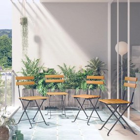 Sedie Da Bistro Pieghevoli 4 Pz İn Legno Massello Dacacia /