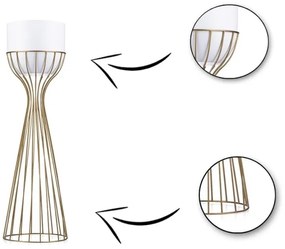 Vaso da fiori in metallo LOFT 56x20 cm oro/bianco