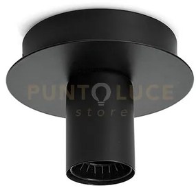 6248 n plafoniera in metallo colore nero opaco e27 diam. 12cm