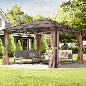 TOOLPORT Gazebo da giardino Hardtop Paradise Deluxe ocra, 4x4 m - (300189)