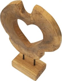 Scultura Hasi In Teak Riciclato Cm 28X10X38 (Pezzi Unici - Non Rip. In Serie)