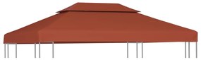 Copertura Superiore Gazebo A 2 Strati 310g/m² 4x3m Terracotta /