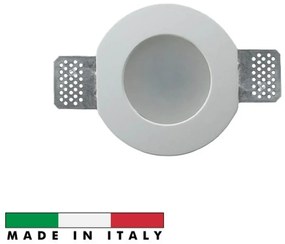 Portafaretto GU10 e MR16 in Gesso Pitturabile con Copertura Satinata Tondo Ø120mm