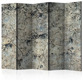 Paravento design Pietra crepata II (5 parti) - composizione nei toni del grigio