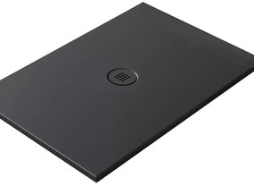 Piatto doccia in ceramica extra slim nero L 120 x L 90 cm opaco