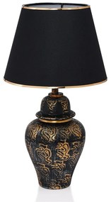Lampada da tavolo nera e dorata con paralume in tessuto (altezza totale 54 cm) Derin – Opviq lights