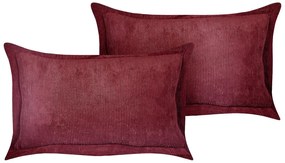 Set di 2 cuscini velluto borgogna 47 x 27 cm ZINNIA Beliani