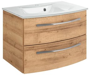 Mobile sottolavabo e lavabo Image per vasca centrale rovere riviera L 70 x H 48 x P 48 cm 2 cassetti