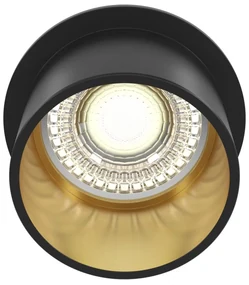 Faretto Da Incasso Moderno Reif Alluminio Nero 1 Luce Diffusore Vetro Oro