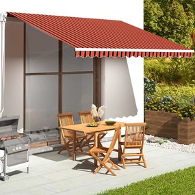 Tessuto Di Ricambio Tenda Da Sole Arancione E Marrone 4,5x3,5 M /