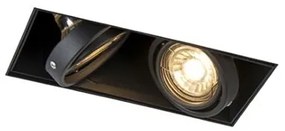 Faretto da incasso intelligente nero con 2 GU10 WiFi senza cornice - Oneon 2