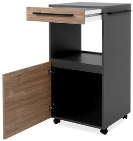 Finori Credenza con Rotelle Palma 35A Grigio Antracite e Bambù