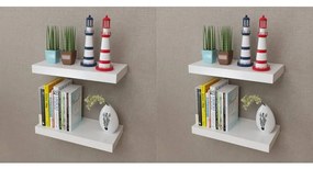 Mensole A Parete 4 Pz Bianche 40 Cm /