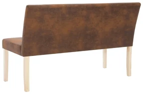 Panca 139,5 cm marrone in pelle scamosciata artificiale