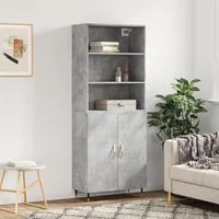 Credenza Grigio Cemento 69,5x34x180 cm in Legno Multistrato 3189233