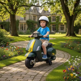 Moto Elettrica per Bambini con Licenza Ufficiale Piaggio Vespa 6V con Rotelle e Luci Verde Scuro...