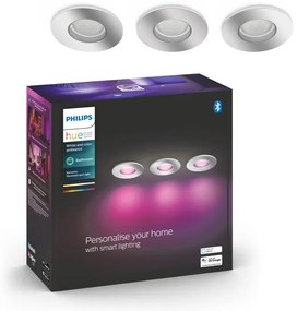 Set da 3 pezzi, faretto da incasso con fonte luminosa fisso GU10 PHILIPS HUE XAMENTO HUE grigio Luce rgbw