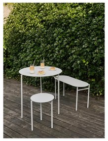 Tavolo da pranzo rotondo in metallo bianco ø 70 cm Disc - Zone