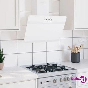 vidaXL Cappa a Parete 60 cm in Acciaio e Vetro Temperato Bianco