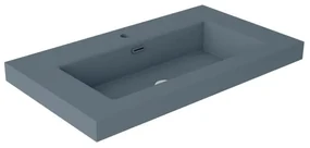 Lavabo da incasso con bordo a vista rettangolare vasca centrale Nantes L 81 x H 6 x P 46 cm in resina avio