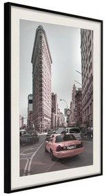 Poster  Flatiron Building  Cornice Quadri Cornice nera con pass-partout, Larghezza x Altezza Home decor 20x30