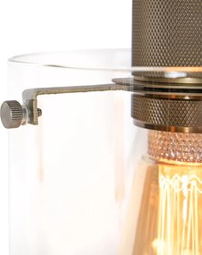 Lampada a sospensione scandinava bronzo con vetro 4 luci - Dome
