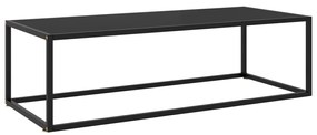 Tavolino Da Salotto Nero Con Vetro Nero 120x50x35 Cm /