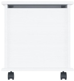 Cassapanca con ruote alta bianca 73x39,5x44 cm massello di pino