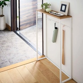 Consolle bianca e marrone chiaro 18,5x60 cm Tower - YAMAZAKI