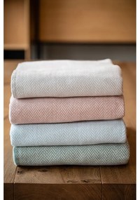 Plaid verde chiaro con contenuto di cotone , 140 x 180 cm Skyline - Euromant