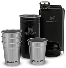Set di fiaschette e bicchierini nero in acciaio inox 6 pz 250 ml Adventure Black – Stanley