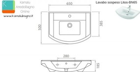 Mobile bagno a terra 65 cm con 2 ante BN-65AT - KAMALU