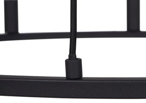 Lampada a sospensione industriale nera a 9 luci - Knight