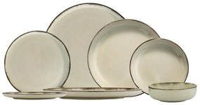 Set tavola beige puntinato 24 pezzi in porcellana