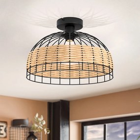 Plafoniera Industrial Anwick 1 Luce Metallo Nero