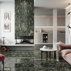 Piastrella da rivestimento interno 30 x 30 cm Sp. 8 mm rettificato Marble Vision in gres porcellanato smaltato verde lappato 0.9 mq