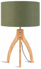 Lampada da tavolo con paralume verde e struttura in bambù Annapurna - Good&amp;Mojo