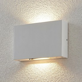 Applique da esterni a LED Katla Lucande, Bianco / Opale, Alluminio, Moderno, Applique LED da esterni