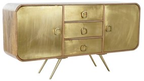 CREDENZA DORATA IN LEGNO DI MANGO E OTTONE  152X40X78 CM