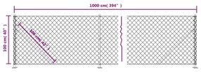 Recinzione a Rete con Flangia Antracite 1x10 m