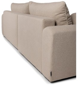 Divano angolare beige allungabile (con penisola a sinistra) con rivestimento in bouclé Quinoa – Bonami Selection