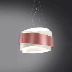 Sospensione Moderna 1 Luce Bea In Polilux Rosa Metallico D60 Made In Italy