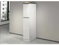 Dispensa da cucina Dcasiragh, Mobile multiuso, Armadio portaoggetti a 2 cassettoni, 100% Made in Italy, 30x60h165 cm, Bianco lucido e Ardesia