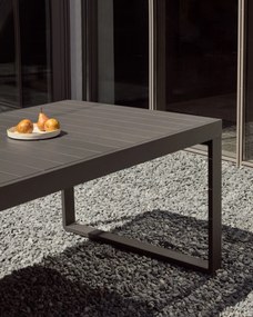 Kave Home - Tavolo estensibile da esterno Galdana in alluminio con finitura grigio scuro 220 (340) x 1