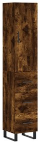 Credenza rovere fumo 34,5x34x180 cm in legno multistrato