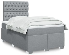 Giroletto A Molle Con Materasso Grigio Chiaro 120x200cm Tessuto /
