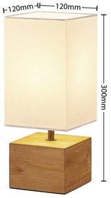 Lindby Arbin lampada da tavolo base legno quadrata