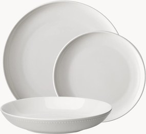 Servizio di piatti in porcellana Elements Pearl, 4 persone, set da 12